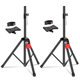 5 Core Speaker Stand Pair Height Adjustable 3Ft PA DJ Tripod Studio Monitor Stands Heavy Duty w 35mm Compatible Insert w Bag Black - SS HD 2PK 3F