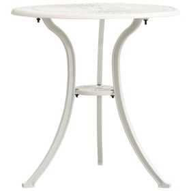 Garden Table White Cast Aluminum Medium Durable Garden Table