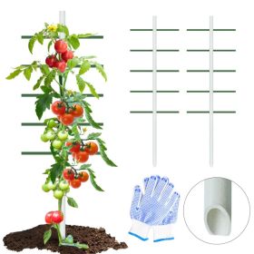 4ft*1.64ft 2PC  White Round Tube Climbing Trellis, Stylish, Simple, Durable, And Creates A Beautiful Space Filled With Greenery. (Option: 4ft164ft)