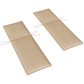 Foldable Chaise Lounge Cushion Set Of 2, Outdoor Lounge Chair Cushion Set, 200gsm Fabric, 76 X 23, Beige (Option: beige)