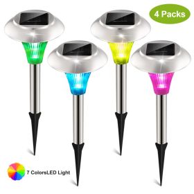 24Pcs 12Pcs 8Pcs 4Pcs Solar Garden Lights IP44 Waterproof 7 Color Changing For Yard Driveway Walkway (Option: 4Pcs)