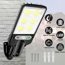 LED Solar Motion Sensor Light Bright Garden Outdoor Street Wall Lamp Solar Wall Lamp Lights Outdoor Road Lamp For Garden, Yard, Garage, Path (Option: Black)