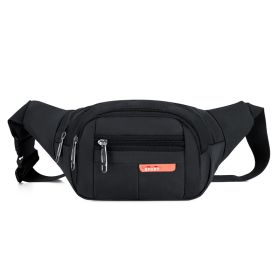 Casual Multifunctional Waist Bag; Adjustable Durable Large Capacity Messenger Bag For Outdoor Sports Running Walking (Color: BLACK)