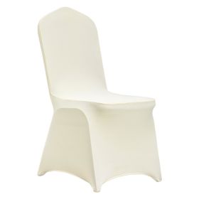 VEVOR Stretch Spandex Folding Chair Covers, Universal Fitted Chair Cover, Removable Washable Protective Slipcovers, for Wedding, Holiday, Banquet (quantity: 100 pcs, Color: Ivory White)